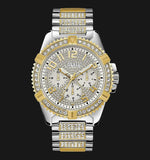 Guess Frontier Chronograph Crystals Silver Dial Two Tone Steel Strap Watch for Men - W0799G4