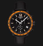 Tissot T Sport Quickster Chronograph Black Dial Black Rubber Strap Jam Tangan Untuk Pria - T095.417.36.057.01