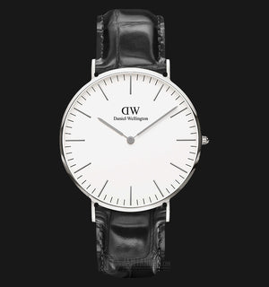 Daniel Wellington Classic Reading White Dial Black Leather Strap Watch For Men - DW00100028