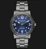 Michael Kors Paxton Analog Blue Dial Grey Steel Strap Watch For Men - MK8499