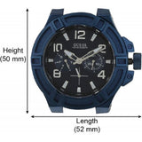 Guess Rigor Multifunction Black Dial Blue Steel Strap Watch for Men - W0218G4