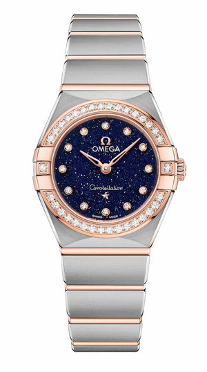 Omega Constellation Quartz Diamonds Blue Dial Two Tone Steel Strap Watch for Women - 131.25.25.60.53.002
