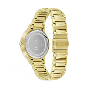 Hugo Boss Signature Gold Dial Gold Steel Strap Watch for Women - 1502541