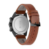 Hugo Boss Pilot Black Dial Brown Leather Strap Watch for Men - 1513851