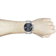 Hugo Boss Integrity Chronograph Blue Dial Silver Steel Strap Watch for Men - 1513779