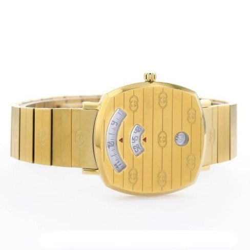 Gucci Grip Yellow Gold Dial Yellow Gold Steel Strap Unisex Watch