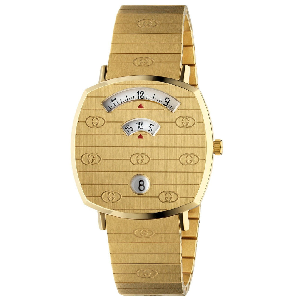 Gucci Grip Yellow Gold Dial Yellow Gold Steel Strap Unisex Watch