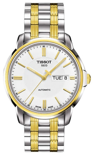 Tissot T Classic Automatics III White Dial Two Tone Steel Strap Watch For Men - T065.430.22.031.00