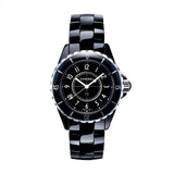 Chanel J12 Quartz Ceramic Black Dial Black Steel Strap Watch for Women - J12 H0682