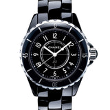 Chanel J12 Quartz Ceramic Black Dial Black Steel Strap Watch for Women - J12 H0682