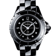Chanel J12 Diamonds Black Dial Black Steel Strap Watch for Women - J12 H2569