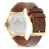 Gucci G Timeless Quartz Green & Red Dial Brown Leather Strap Watch For Men - YA126451