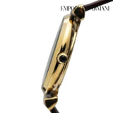 Emporio Armani Gianni T Bar Burgundy Dial Burgundy Leather Strap Watch For Women - AR1757