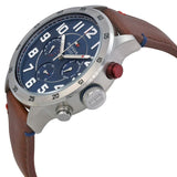 Tommy Hilfiger Trent Quartz Blue Dial Brown Leather Strap Watch for Men - 1791066