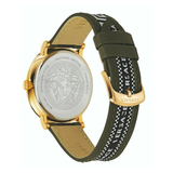 Versace V-Circle Quartz Green Dial Green Leather Strap Watch for Men - VEBQ01519