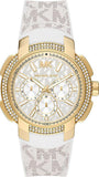 Michael Kors Sydney Quartz White Dial White Leather Strap Watch For Women - MK7221