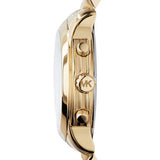 Michael Kors Cooper Chronograph White Dial Gold Steel Strap Watch For Women - MK5916