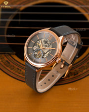 Fossil Suitor Mechanical Grey Dial Grey Leather Strap Watch for Women - BQ3265