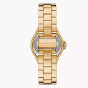 Michael Kors Lennox Quartz Black Dial Gold Steel Strap Watch For Women - MK7404