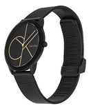 Calvin Klein Minimal Black Dial Black Mesh Bracelet Watch for Men - K3M214X1