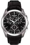 Tissot T Classic Couturier Chronograph Black Dial Black Leather Strap Watch For Men - T035.617.16.051.00