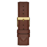 Guess Multifunction Chronograph Gold Dial Brown Leather Strap Watch For Men - GW0389G5