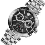 Versace Aion Chronograph Black Dial Silver Steel Strap Watch for Men - VBR080017