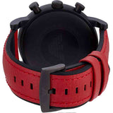 Emporio Armani Luigi Chronograph Black Dial Red Leather Strap Watch For Men - AR1971