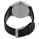 Calvin Klein Minimal Black Dial Black Leather Strap Watch for Men - K3M211C3