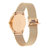 Calvin Klein Minimal Black Dial Rose Gold Mesh Bracelet Watch for Men - K3M2162Y