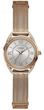 Guess Whisper Silver Dial Rose Gold Mesh Bracelet Watch for Women - W1084L3