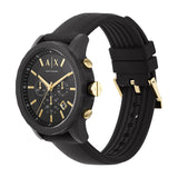 Armani Exchange Outerbanks Chronograph Black Dial Black Steel Strap Watch For Men - AX7105