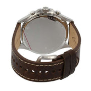Fossil Forrester Chronograph White Dial Brown Leather Strap Watch for Men - FS5696