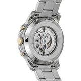 Fossil Townsman Automatic Skeleton Silver Dial Silver Steel Strap Watch for Men - ME3044