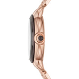Emporio Armani Mia Quartz Brown Dial Rose Gold Steel Strap Watch For Women - AR11570