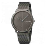 Calvin Klein Minimal Grey Dial Grey Mesh Bracelet Watch for Men - K3M517P4