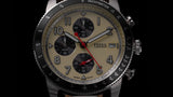 Fossil Sport Tourer Chronograph Black Dial Silver Steel Strap Watch for Men - FS6045