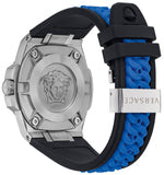 Versace Chain Reaction Quartz Blue Dial Blue & Black Leather Strap Watch for Men - VEDY00119