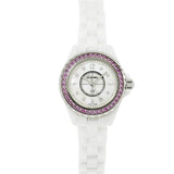 Chanel J12 Quartz Diamonds Mother of Pearl White Dial White Steel Strap Watch for Women - J12 H3243