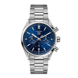 Tag Heuer Carrera Chronograph Blue Dial Silver Steel Strap Watch for Men - CBN2011.BA0642