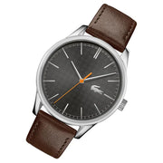 Lacoste Vienna Grey Dial Brown Leather Strap Watch for Men - 2011045