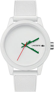 Lacoste 12.12 White Dial White Silicone Strap Watch for Men - 2011069