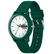 Lacoste 12.12 White Dial Green Silicon Strap Watch for Men  - 2011135