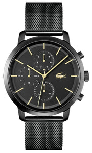 Lacoste Replay Black Dial Black Steel Strap Watch for Men - 2011194