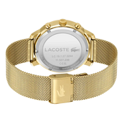 Lacoste Replay Chronograph Black Dial Gold Steel Strap Watch for Men - 2011195