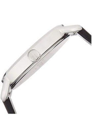 Calvin Klein Even Silver Black Leather Strap Watch for Women - K7B231C6