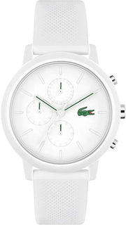 Lacoste 12.12 Chronograph White Dial White Silicon Strap Watch for Men  - 2011246