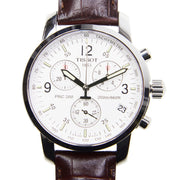 Tissot T Race PRC 200 Chronograph White Dial Brown Leather Strap Watch for Men -  T17.1.516.32