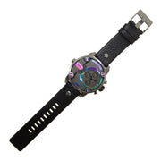 Diesel Badass Chronograph Anthracite Dial Black Leather Strap Watch For Men - DZ7270