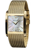 Emporio Armani Mother of Pearl Dial Gold Mesh Bracelet Watch For Men - AR2016